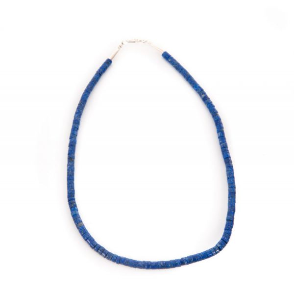 Lapis Lazuli Wheel Bead Necklace